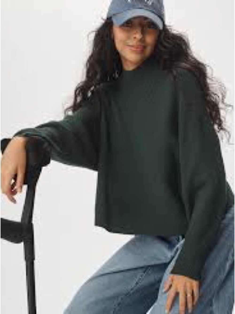 Anthropologie Maeve Mock Neck Green Sweater - Small (MSRP $98)